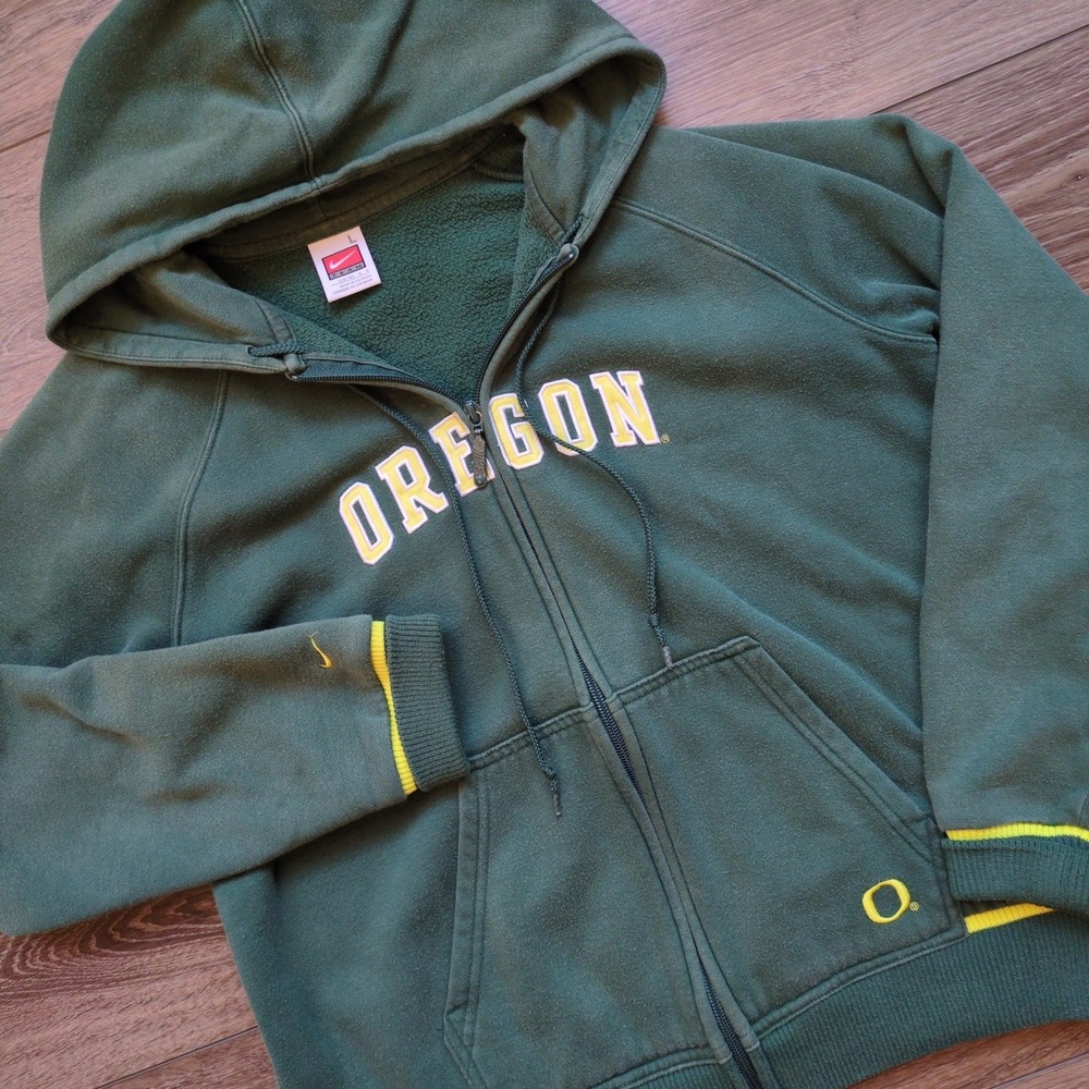 Nike University of Oregon College Full Zip Hoodie Sweatsshirt Youth Kids Large